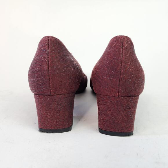 Aquatalia Pasha Pump Burgundy Classic Block Heels 8.5 - Picture 6 of 9